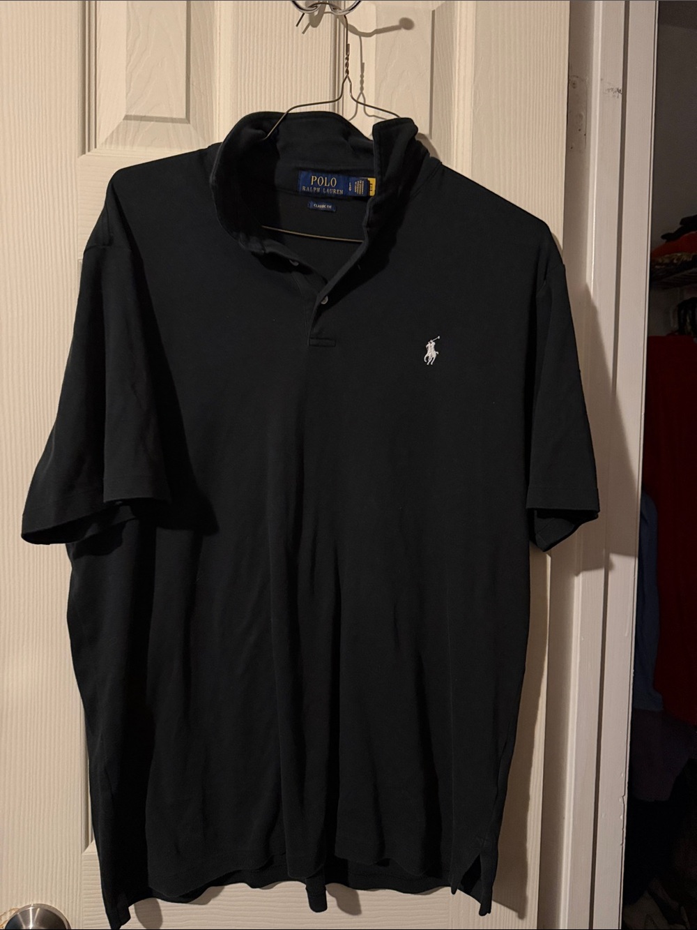 #134 Polo by Ralph Lauren Men’s Black Polo with White Pony